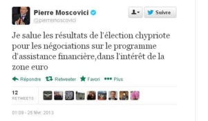 Chypre: le socialiste Pierre Moscovici salue la victoire de la droite