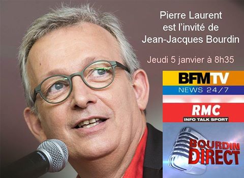 Pierre Laurent (PCF) face à Jean-Jacques Bourdin