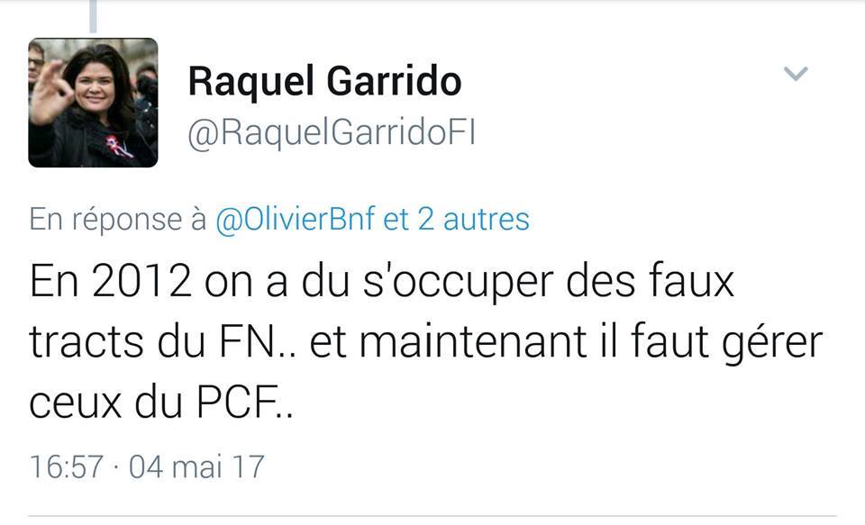 L'abject tweet de Raquel Garrido (PG/FI) sur le PCF