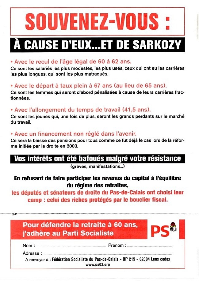 Retraites : Ce que le PS disait en 2010... mais ça c'était avant, lorsqu'ils avaient besoin de se faire élire