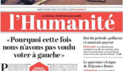 L’Humanité élargit son audience en 2013