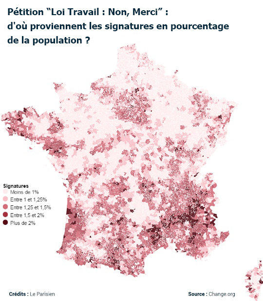 Loi El Khomri : d'où viennent les 1,1 million de pétitionnaires