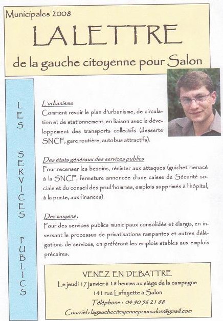 Les initiatives de la Gauche Citoyenne pour Salon