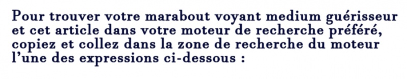 marabout voyant medium guérisseur article moteur de recherche